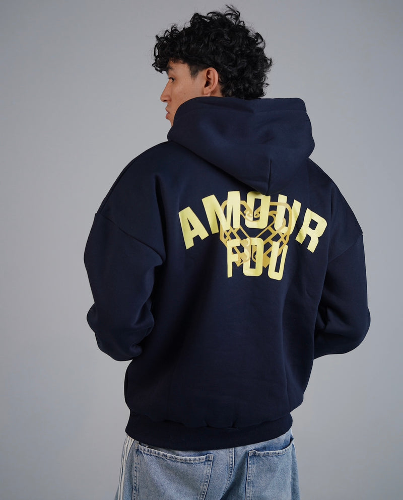 Hoodie navy blue x yellow