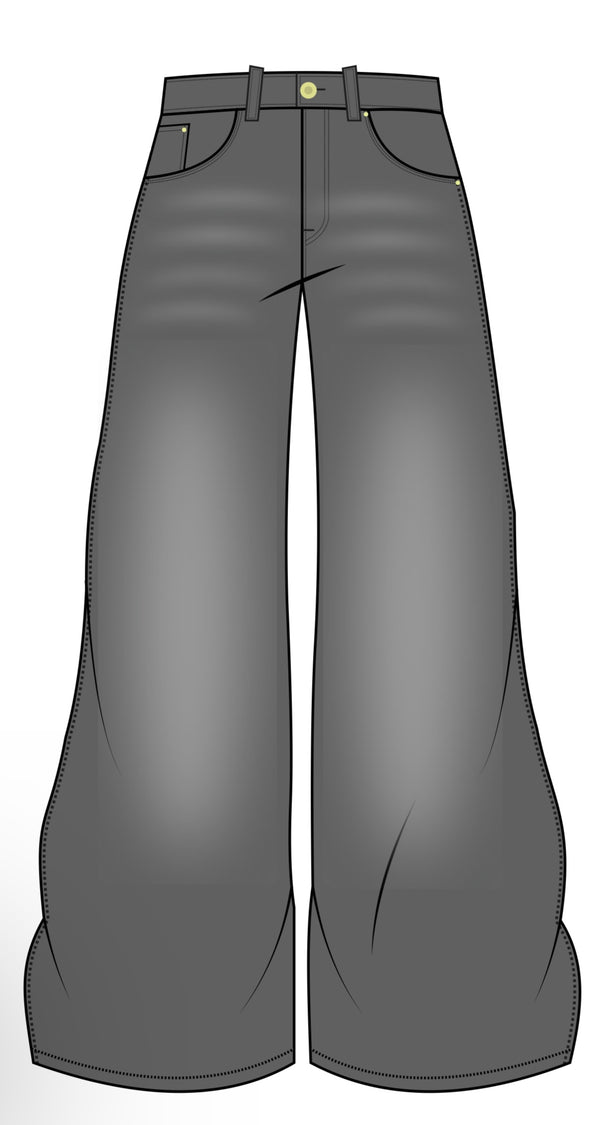 Washed gray jeans