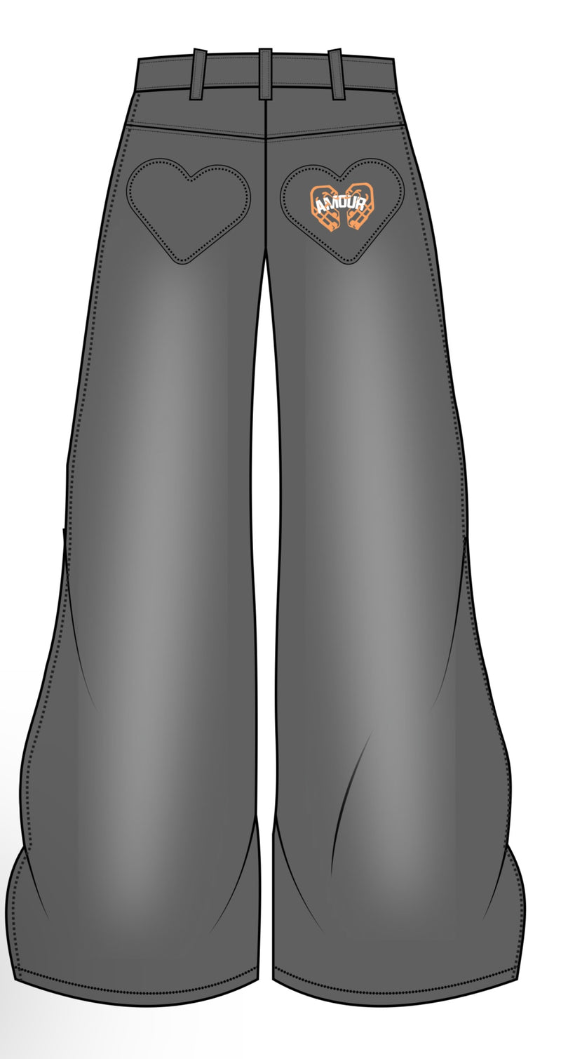 Washed gray jeans