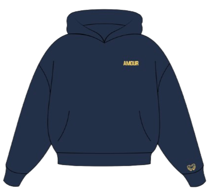Hoodie navy blue x yellow