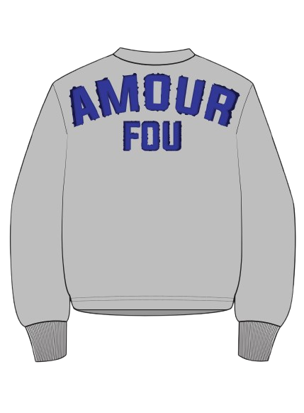 Crewneck light gray x navy blue