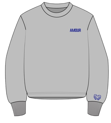 Crewneck light gray x navy blue