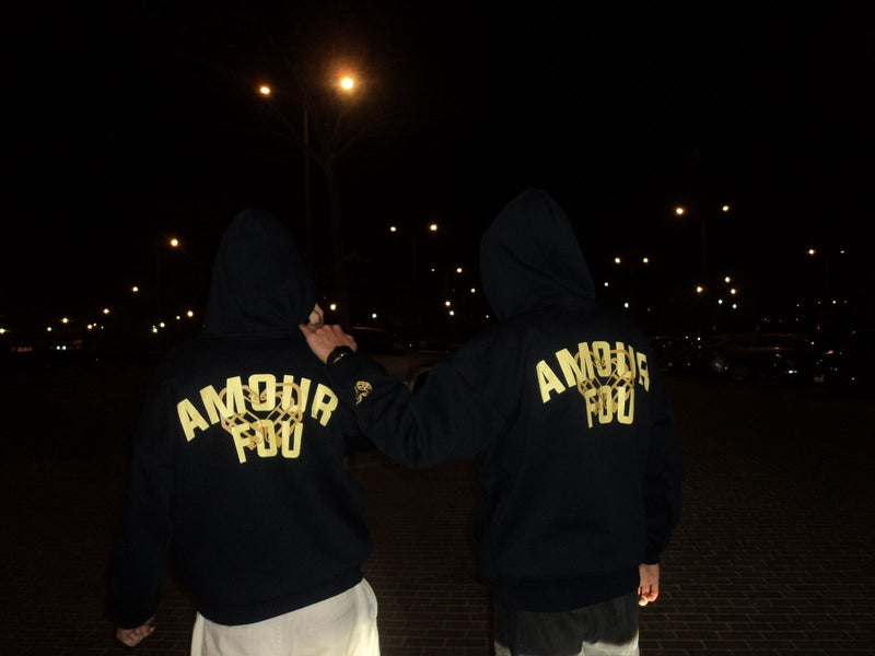 Hoodie navy blue x yellow